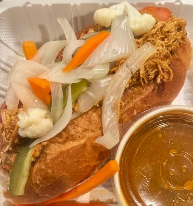 Pan Con Pollo (Chicken Stew Sandwich).